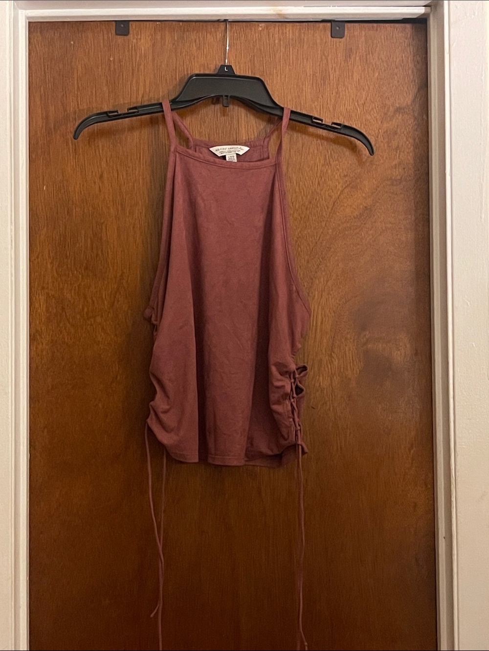 American Eagle Outfitters Mauve High-Neck Tank with Side Ties